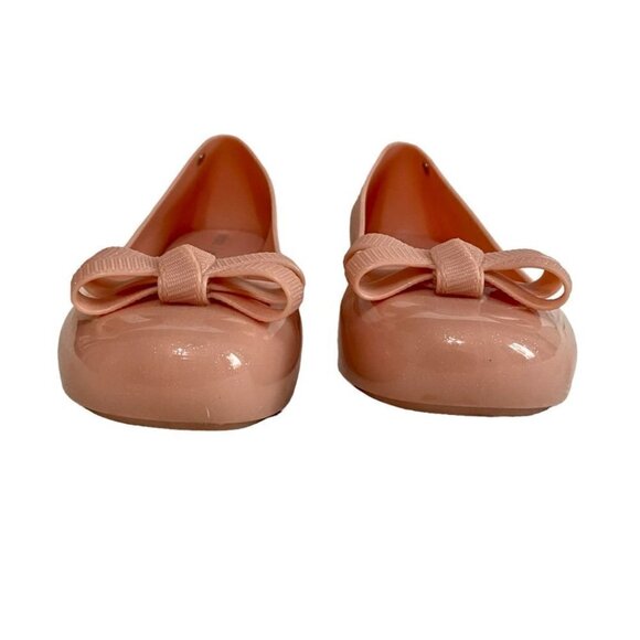 MELISSA DORA X JASON WU BLUSH PINK PLASTIC VANILLA SMELL BOW BALLERINA SHOES - 9 - Picture 2 of 9